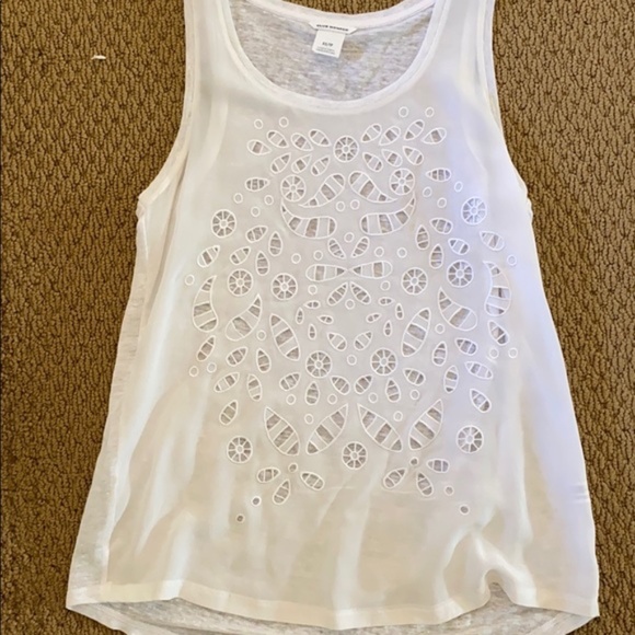 Club Monaco Carrie Silk Linen Blend Embroidered Tank - Picture 2 of 3